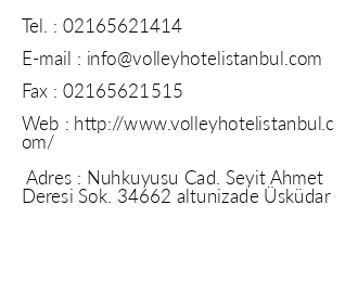 Volley Hotel stanbul iletiim bilgileri